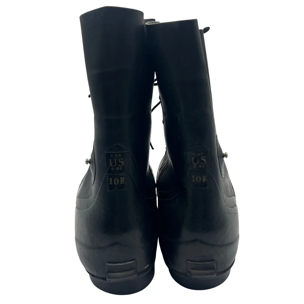 Vintage 1982 Bata US Military Mickey Mouse Boots Black Rubber Cold Weather 10R